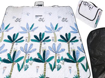 Waterproof Beach Blanket & Picnic Mat with Palm Print 200x200 cm