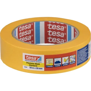 Dažymo juosta Tesa Professional 4344 50 m x 30 mm, geltona