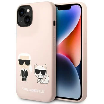 Karl Lagerfeld Silicone MagSafe dėklas iPhone 14 Plus, šviesiai rožinis
