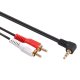 Maclean MCTV-825 Angled 3.5mm Mini Jack to 2RCA Audio Cable, 3m, Black