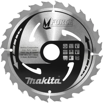 Diskinio pjūklo diskas Makita B-32041 M-FORCE, 190 x 30 mm, 24T
