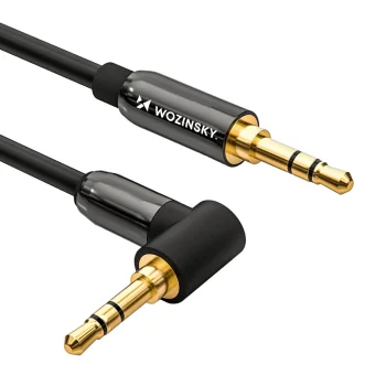 Garso laidas Wozinsky AUX 3.5 mm mini jack kampinis, 2 m, juodas