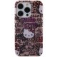 Hello Kitty dėklas iPhone 15 Pro telefonui IML Tags Graffiti, rožinis