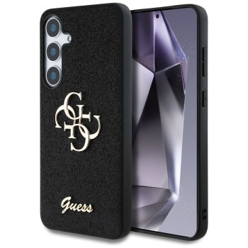 Guess Fixed Glitter Big 4G Metal Logo dėklas Samsung Galaxy S25+, juodas