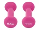 Viniliniai metaliniai hanteliai 4Fizjo Fitness, 2 x 0,5 kg, rožiniai