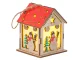 Wooden Hanging Christmas Lantern with LED Light, Snowman