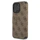 Guess 4G Big Metal Logo atverčiamasis dėklas iPhone 13 Pro Max, rudas
