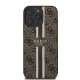 Guess dėklas iPhone 16 Pro telefonui 4G Printed Stripes MagSafe, rudas