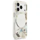 Guess IML Glitter Flowers Triangle MagSafe dėklas iPhone 17 Pro Max, baltas