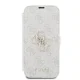 Apple iPhone 16 6.1\" Guess 4G Metal Logo Book Case Cover, Pink