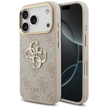 Guess 4G Classic Logo dėklas, skirtas Apple iPhone 17 Pro, rožinis