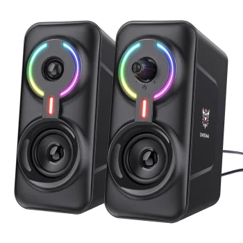 ONIKUMA L6 žaidimų garsiakalbiai su Bluetooth 5.0 ir RGB apšvietimu, juodi