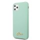 Guess Silicone Vintage Gold Logo dėklas iPhone 11 Pro Max, žalias
