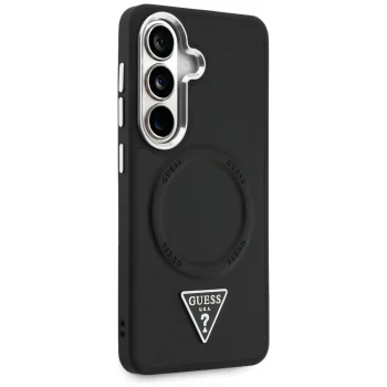 Guess Embossed Ring Triangle Logo MagSafe Case for Samsung Galaxy S26 - Black