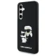 Karl Lagerfeld dėklas Samsung Galaxy S24 FE telefonui 3D Rubber Karl&Choupette, juodas