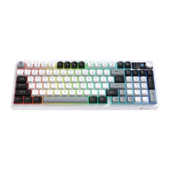 Žaidimų klaviatūra Onikuma MT902 2.4G RGB, juoda ir balta