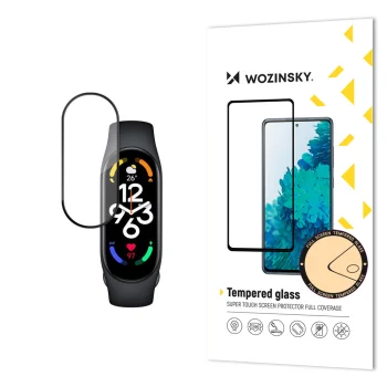 Wozinsky Full Glue apsauginis stiklas Xiaomi Mi Band 7, juodas