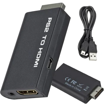 PS2 į HDMI garso ir vaizdo adapteris PlayStation 2 konsolei, juodas