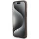 Guess dėklas iPhone 15 telefonui Grip Stand 4G Triangle Strass, rudas
