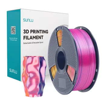 Sunlu PLA+ Silk trispalvis 3D spausdinimo plastikas (raudona, geltona, mėlyna)