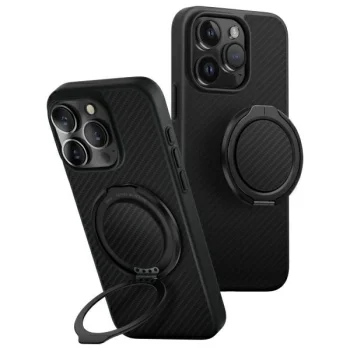 Uniq Keva Air dėklas iPhone 16 Pro Max telefonui, juodas (carbon black)
