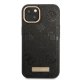 Guess Peony Logo Plate MagSafe dėklas iPhone 13 telefonui, juodas