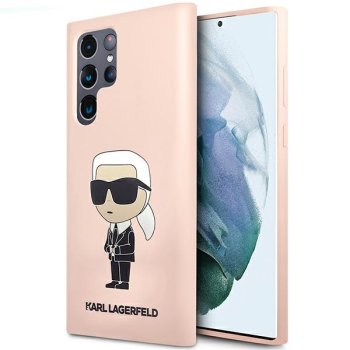 Karl Lagerfeld Samsung Galaxy S23 Ultra Case Liquid Silicone Ikonik Karl, Pink