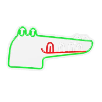 Forever Light FLNJ03 Jurassic Crocodile LED Neon Sign, Green