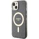 Guess Glitter Gold MagSafe dėklas skirtas iPhone 14, juodas