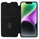 Atverčiamasis dėklas Nillkin Qin Leather Pro Case iPhone 14 Plus su kameros dangteliu, juodas