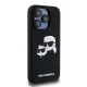 Karl Lagerfeld dėklas iPhone 15 Pro telefonui Silicone Karl & Choupette MagSafe, juodas