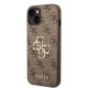 Guess dėklas iPhone 15 Plus telefonui 4G Big Metal Logo, rudas