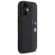 BMW dėklas iPhone 16 telefonui M Perforated Tricolor Detail Line, juodas