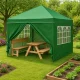 Sodo pavėsinė-palapinė MultiGarden 3x3m su 4 sienelėmis, žalia