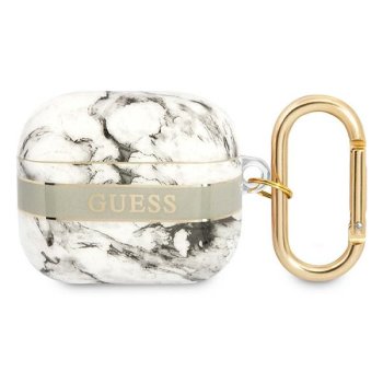 Guess AirPods 3 dėklas Marble Strap Collection, pilkas