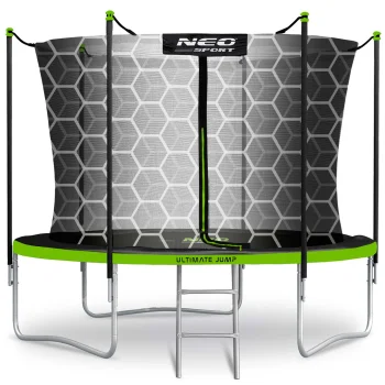 Sodo batutas Neo-Sport 252 cm (8 ft) su vidiniu tinklu ir kopėčiomis