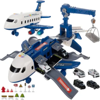 Iso Trade Foldable Police Airplane Parking Garage with Cars