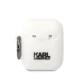 Karl Lagerfeld AirPods 1 / 2 dėklas Silicone Karl Head 3D, balta