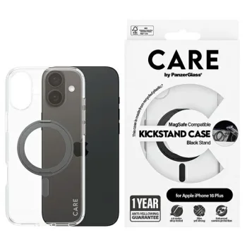 PanzerGlass iPhone 16 Plus Case Feature Kickstand with MagSafe, Black