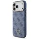 Guess 4G Triangle Logo MagSafe dėklas iPhone 17 Pro Max, mėlynas ir auksinis