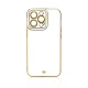 Telefono dėklas Xiaomi Redmi Note 11 Pro Fashion Case su auksiniu rėmeliu, baltas