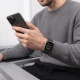 Laikrodžio dirželis Tech-Protect Silicone Line, skirtas Apple Watch 44 / 45 / 46 / 49 mm, juodas