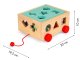 ECOTOYS Wooden Shape Sorter & Pull Along Cart with Blocks for Toddlers