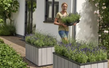 Gėlių vazonas KETER Sequoia Duotech Medium, 88 l, pilkas