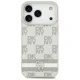 DKNY Checkered with Printed Stripes iPhone 17 Pro dėklas, smėlinis