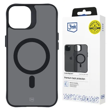 3mk iPhone 15 Plus dėklas Smoke MagCase, pusiau permatomas