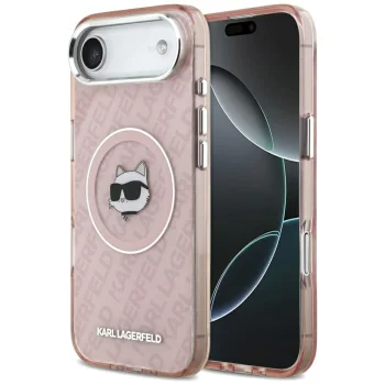 Karl Lagerfeld IML Choupette Head MagSafe dėklas iPhone 17 Air, Rožinis