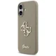 Guess Silicone Big 4G Script dėklas, skirtas iPhone 17, rudas