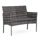 Polyrattan Garden Furniture Set with Table Bench Chairs MultiGarden, Grey