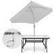 Sodo stalas MultiGarden, 120x70 cm, stiklas, juodas